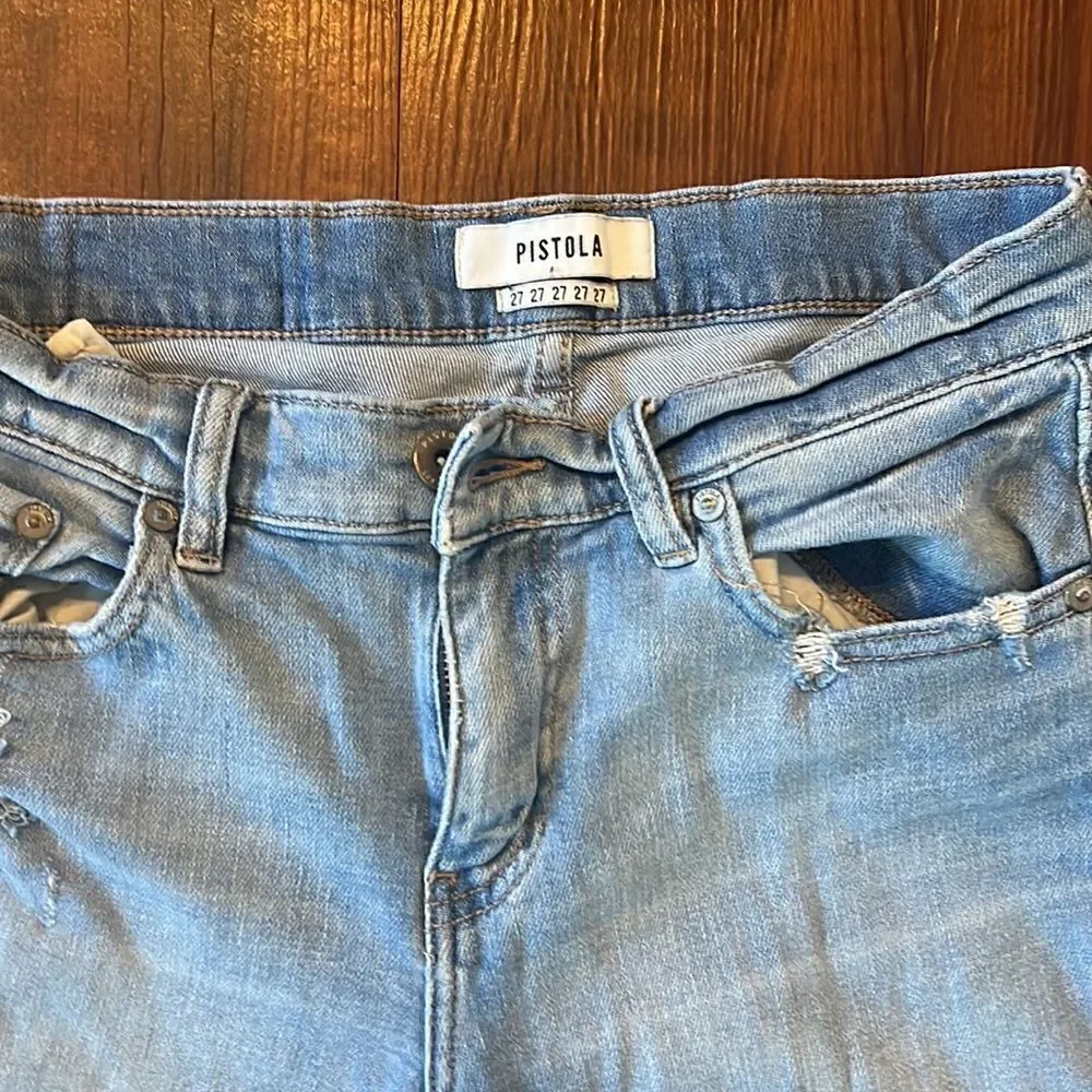Pistola Jeans - Ripped / Paint - Size 27 - Like New - Amazing Jeans - Light